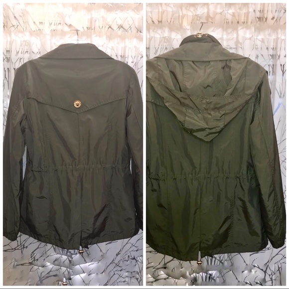 Michael Kors CONVERTIBLE green utility jacket coat - Picture 6 of 8